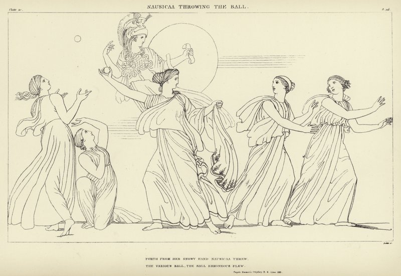 Nausicaa kaster ballen av John Flaxman