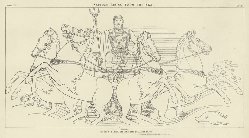 Neptun stiger opp fra havet av John Flaxman