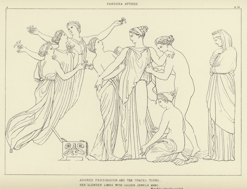 Pandora kledd av John Flaxman