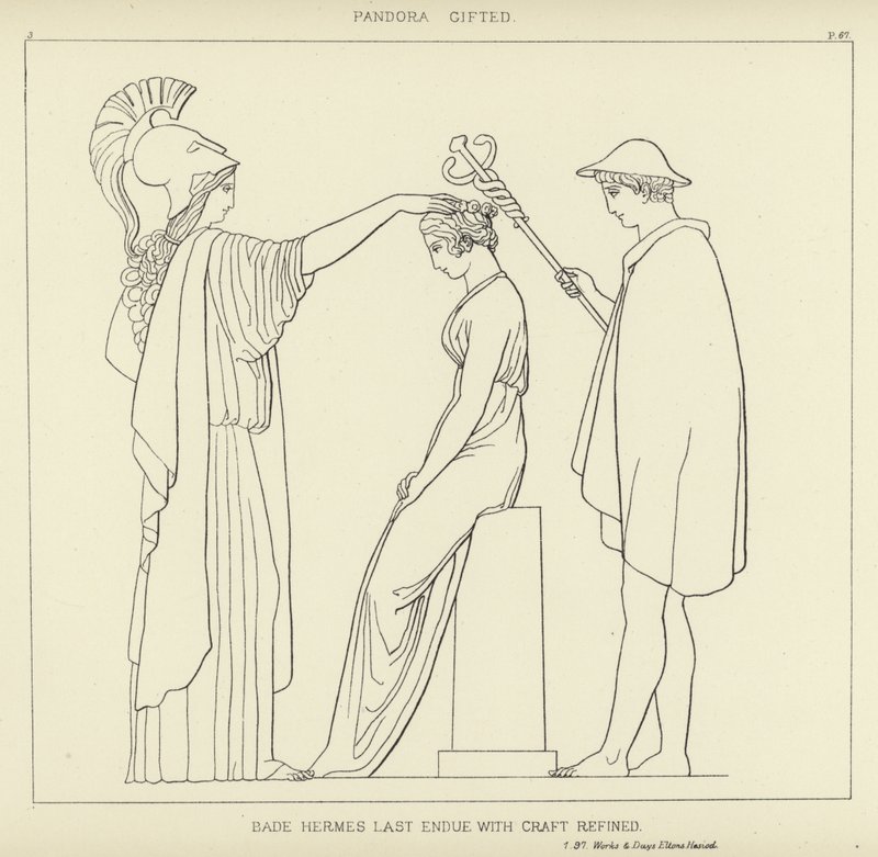 Pandora begavet av John Flaxman