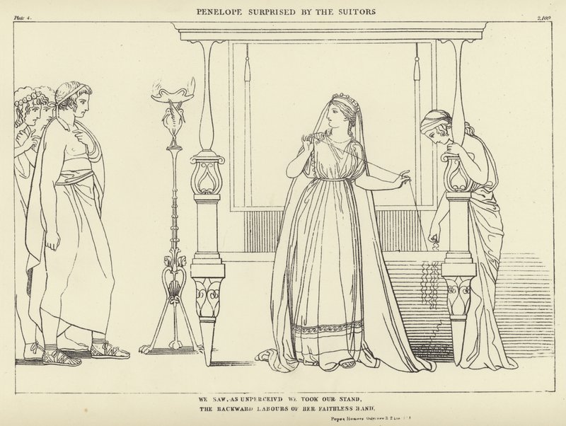 Penelope overrasket av frierne av John Flaxman