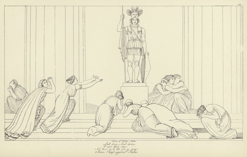 Syv høvdinger mot Theben av John Flaxman