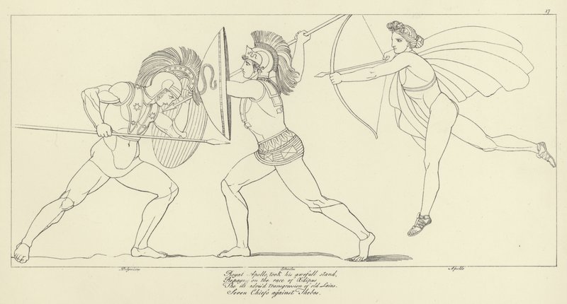 Syv høvdinger mot Theben av John Flaxman