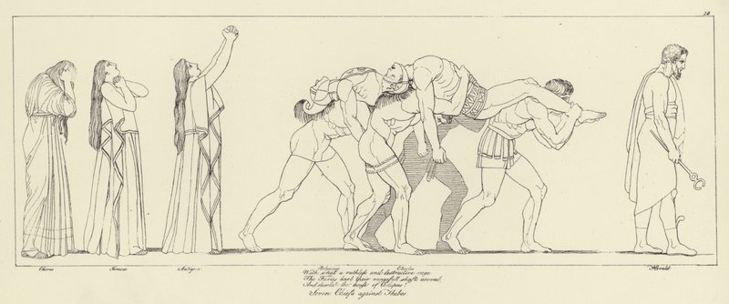 Syv høvdinger mot Theben av John Flaxman