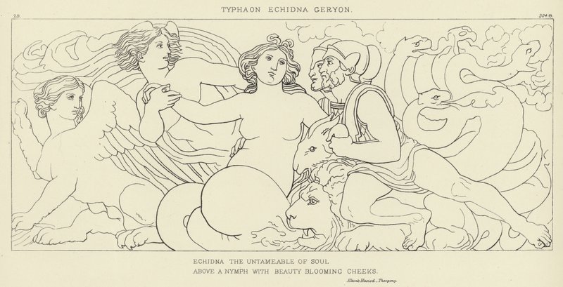 Typhaon, Echidna, Geryon av John Flaxman