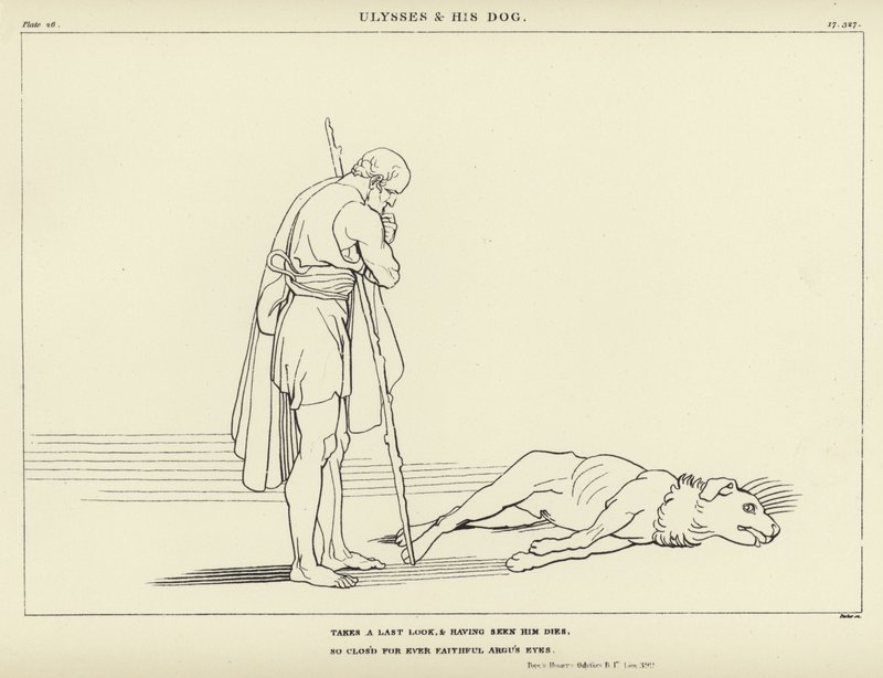 Ulysses og hunden hans av John Flaxman