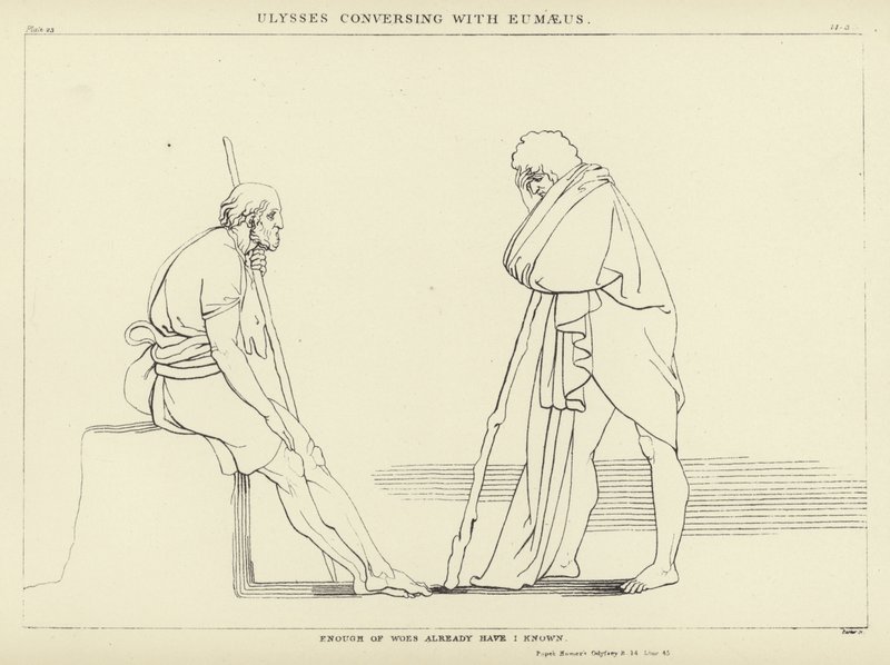 Ulysses snakker med Eumaeus av John Flaxman