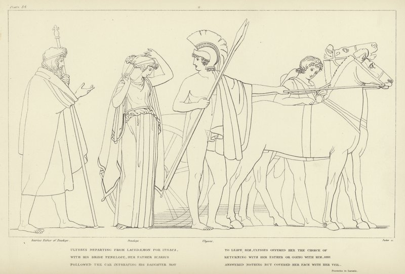 Ulysses drar fra Lacedaemon til Ithaca av John Flaxman