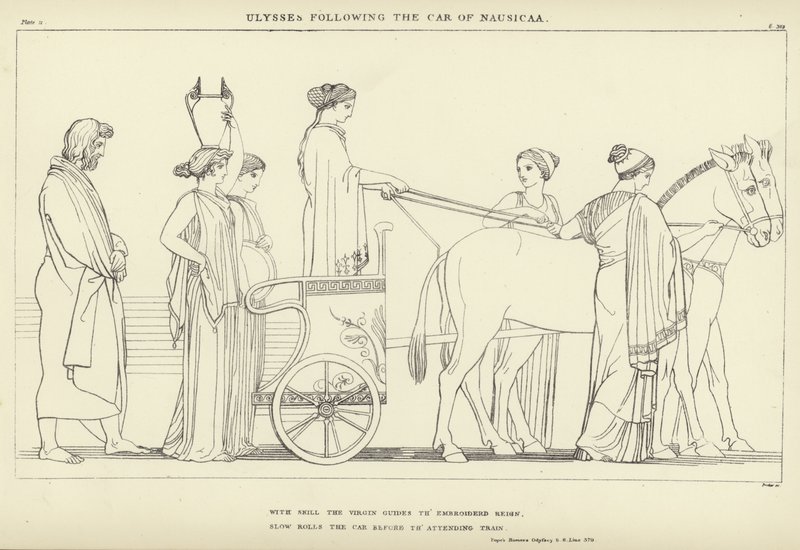 Ulysses følger bilen til Nausicaa av John Flaxman