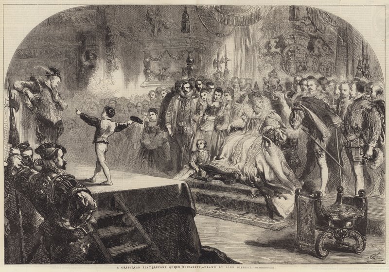 Et julespill før dronning Elizabeth av John Gilbert