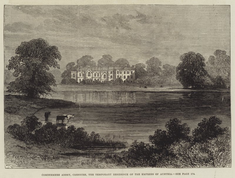 Combermere Abbey, Cheshire, den midlertidige residensen til keiserinnen av Østerrike av John Gilbert