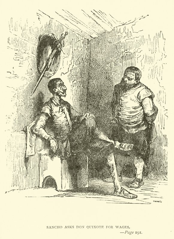 Sancho ber Don Quijote om lønn av John Gilbert
