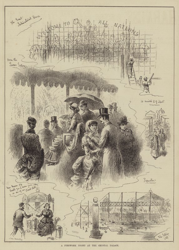 En fyrverkerikveld på Crystal Palace av John Jellicoe
