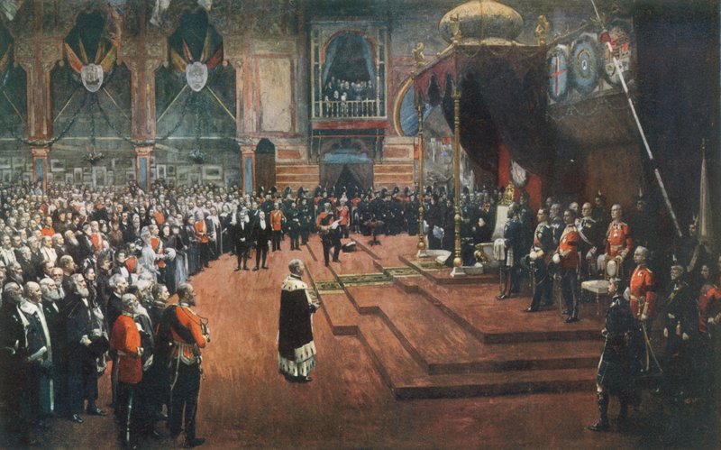 Dronning Victorias statsbesøk på Glasgow International Exhibition, 22. august 1888 av John Lavery