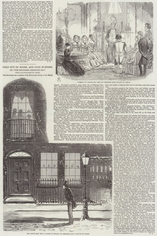 Kaldt ut av dørene, og kaldt innendørs, eller Tom Smithers juledag av John Leech