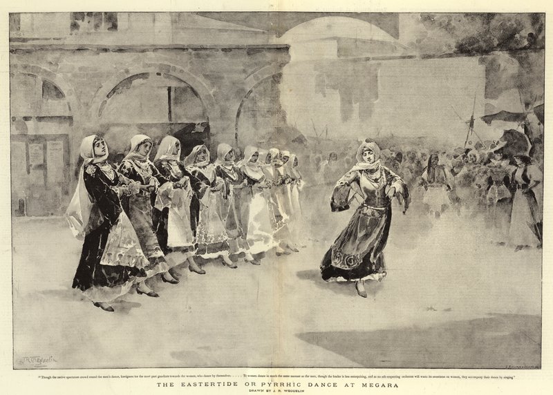 Eastertide eller Pyrrhic Dance på Megara av John Reinhard Weguelin