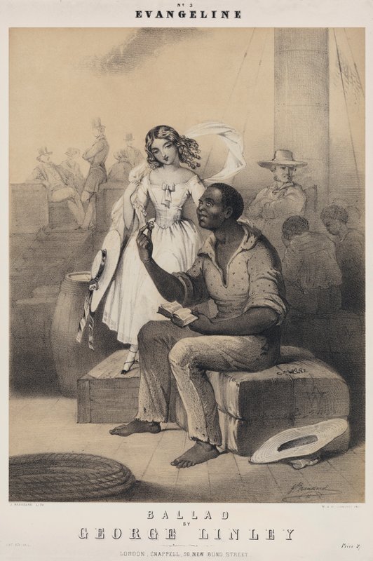 Evangeline, ballade av George Linley (litho) av John (after) Brandard