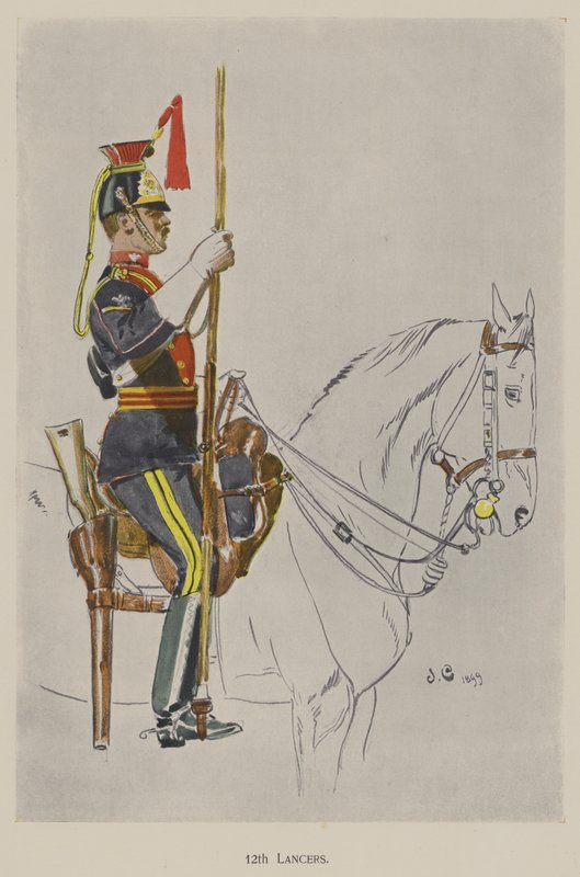 12th Lancers (farge litho) av John (after) Charlton