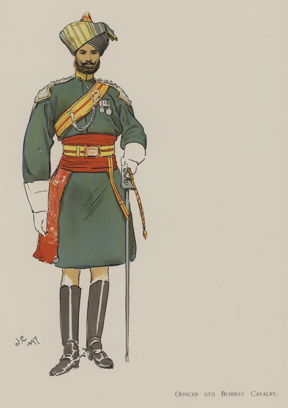 Offiser 6th Bombay Cavalry (Black Litho) av John (after) Charlton