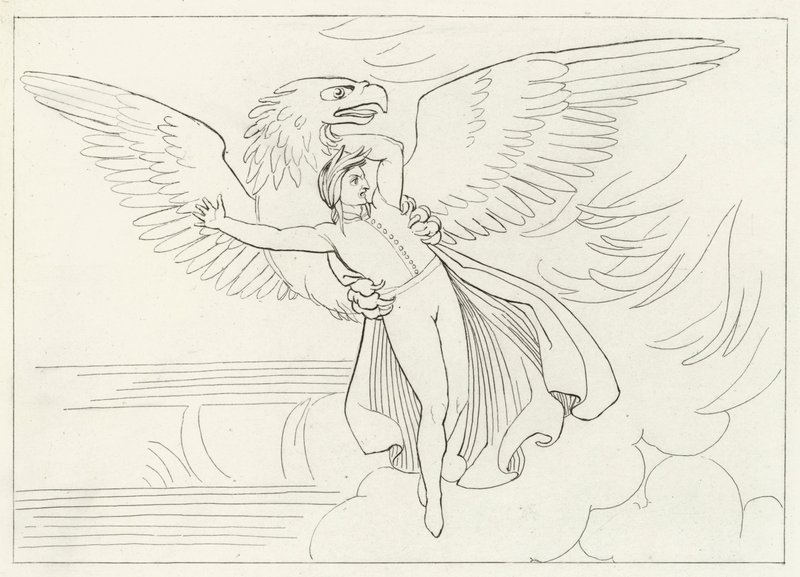 Dantes drøm, Skjærsilden, Canto 9 (gravering) av John (after) Flaxman