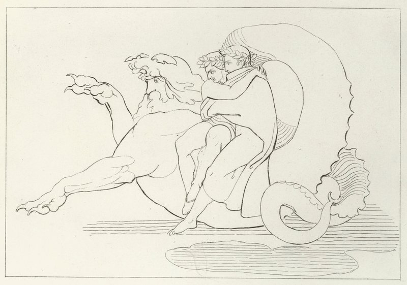 Geryon, Inferno, Canto 17 (gravering) av John (after) Flaxman
