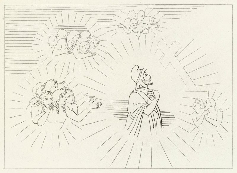 Heavenly Splendours, Paradise, Canto 20 (gravering) av John (after) Flaxman