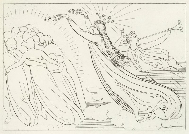 Det aktive gode, Paradise, Canto 6 (gravering) av John (after) Flaxman