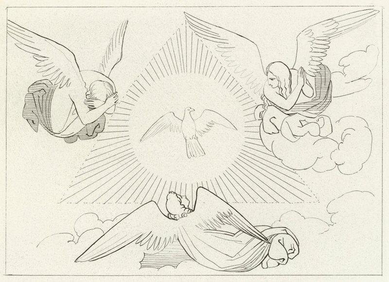 Treenighetens tilbedelse, Paradise, Canto 13 (gravering) av John (after) Flaxman