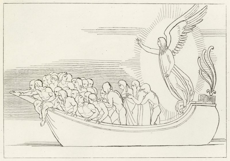The Benediction, Purgatory, Canto 2 (gravering) av John (after) Flaxman