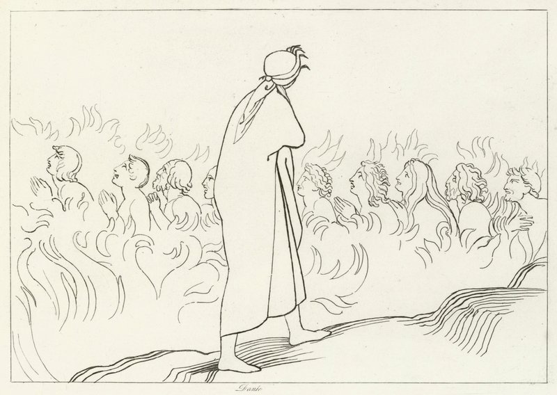 The Carnal, Purgatory, Canto 25 (gravering) av John (after) Flaxman