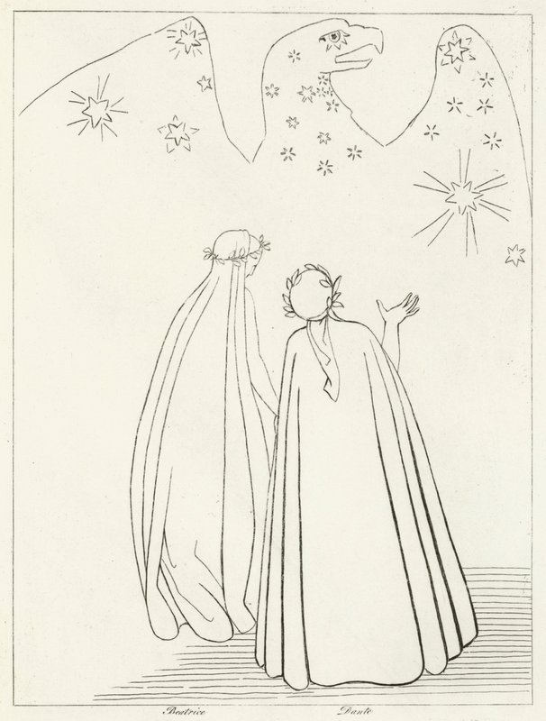 The Celestial Eagle, Paradise, Canto 19 (gravering) av John (after) Flaxman