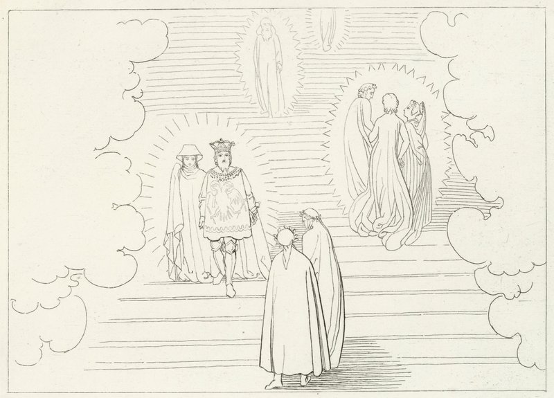 The Celestial Steps, Paradise, Canto 21 (gravering) av John (after) Flaxman