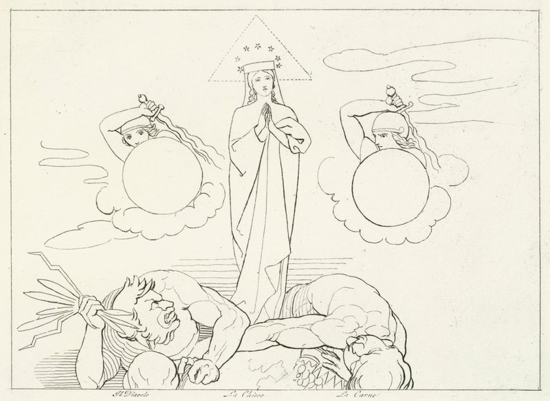 The Church Militant, Paradise, Canto 25 (gravering) av John (after) Flaxman