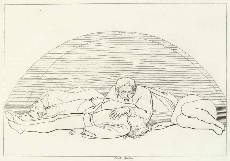 Ugolinos død, Inferno, Canto 33 (gravering) av John (after) Flaxman