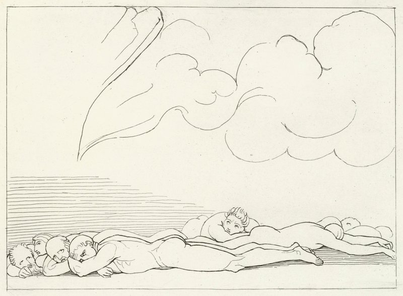 Jordskjelvet, Skjærsilden, Canto 20 (gravering) av John (after) Flaxman