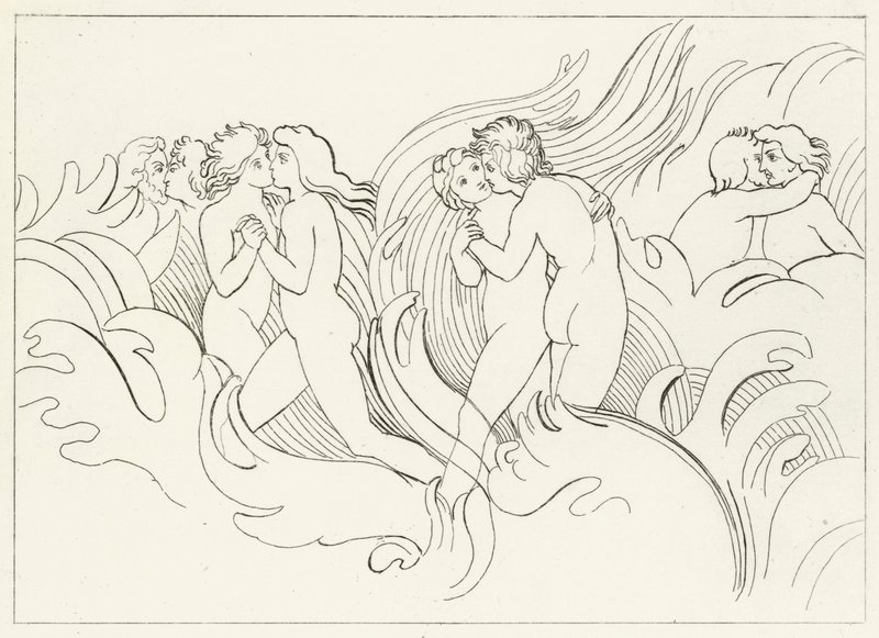 The Fiery Doom, Purgatory, Canto 26 (gravering) av John (after) Flaxman