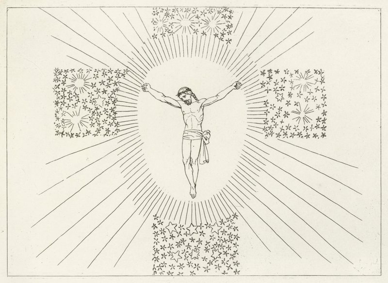 The Glorious Cross, Paradise, Canto 14 (gravering) av John (after) Flaxman