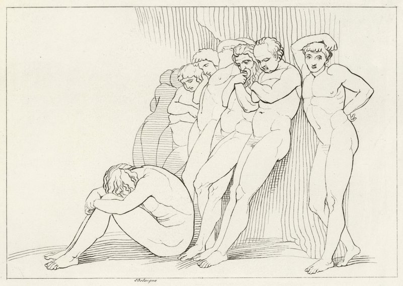 The Negligent, Purgatory, Canto 4 (gravering) av John (after) Flaxman