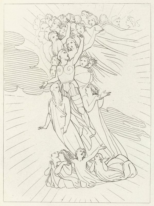 The Planet Jupiter, Paradise, Canto 18 (gravering) av John (after) Flaxman