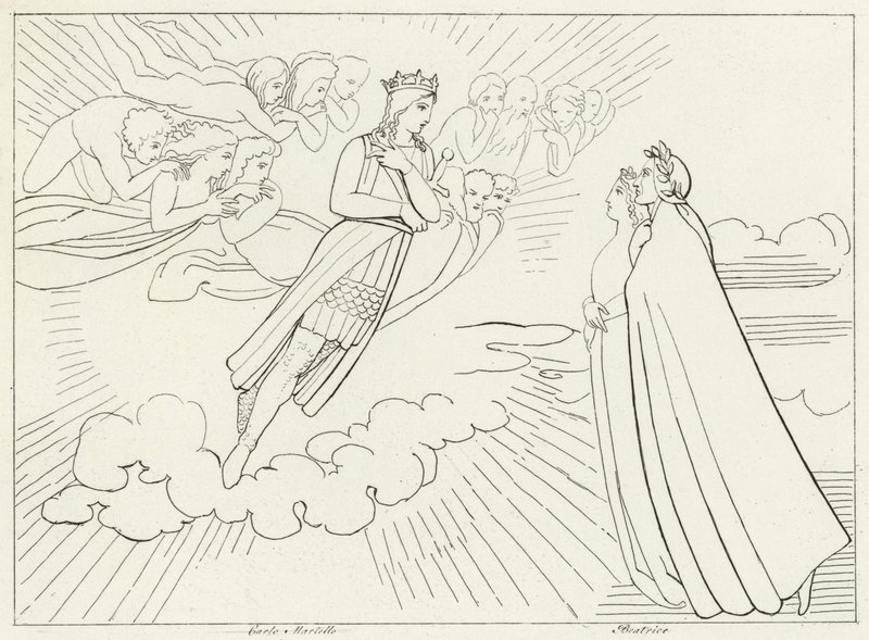The Planet Venus, Paradise, Canto 8 (gravering) av John (after) Flaxman