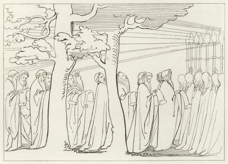 The Procession of Elders, Skjærsilden, Canto 29 (gravering) av John (after) Flaxman