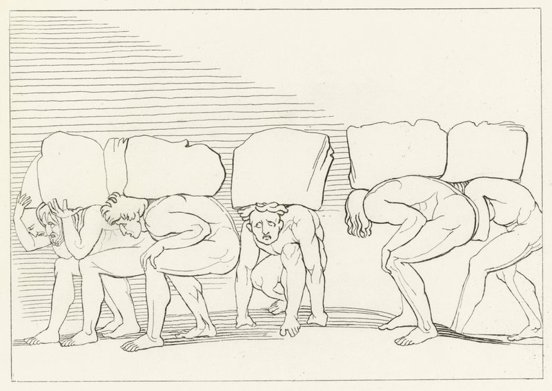 The Proud, Purgatory, Canto 11 (gravering) av John (after) Flaxman
