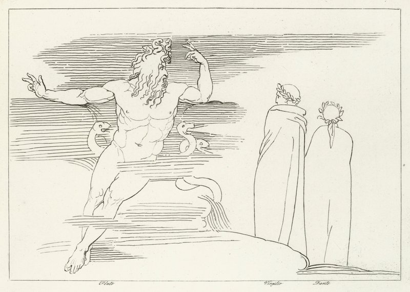 Regionen Pluto, Inferno, Canto 7 (gravering) av John (after) Flaxman