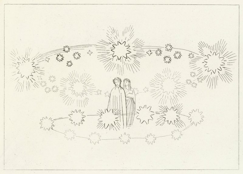 The Region of the Sun, Paradise, Canto 10 (gravering) av John (after) Flaxman