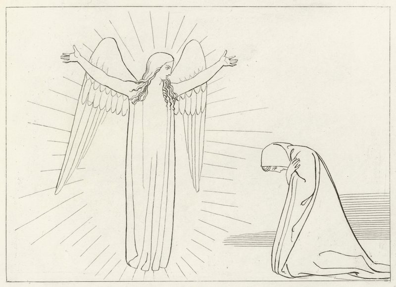 The Salutation, Purgatory, Canto 10 (gravering) av John (after) Flaxman