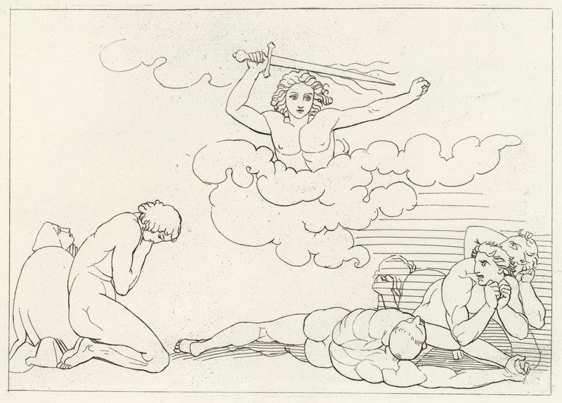 The Terrors of Guilt, Paradise, Canto 22 (gravering) av John (after) Flaxman