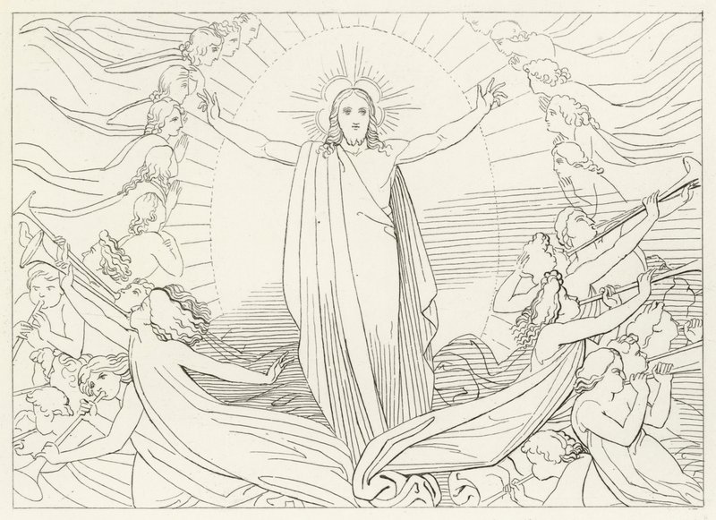 The Triumph of Christ, Paradise, Canto 23 (gravering) av John (after) Flaxman