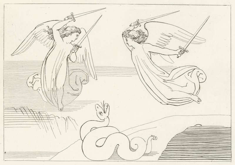 The Valley, Purgatory, Canto 8 (gravering) av John (after) Flaxman