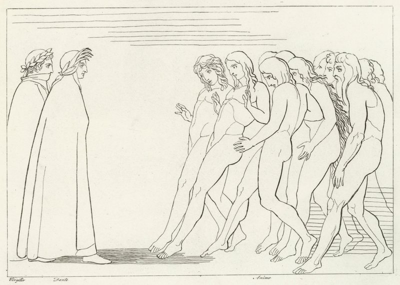 Skjærsildens vestibyle, Skjærsilden, Canto 3 (gravering) av John (after) Flaxman