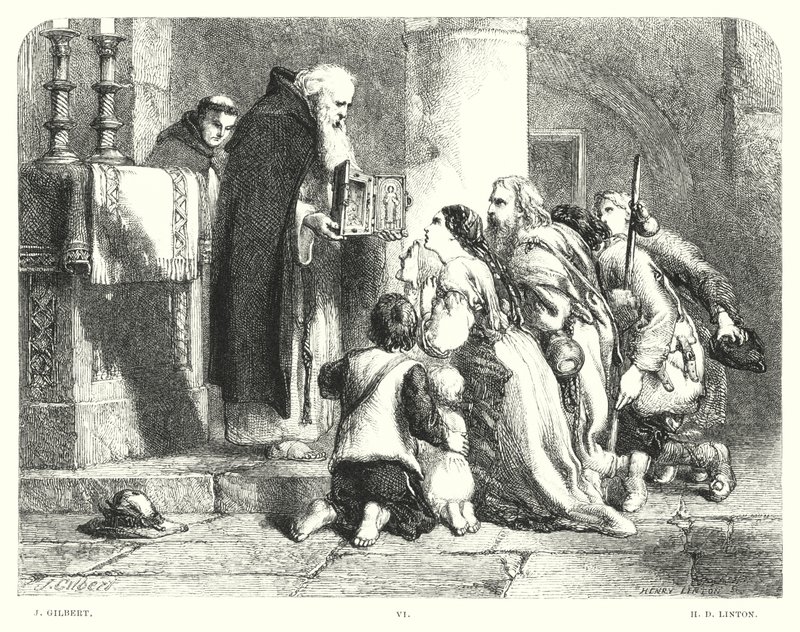 Lord Byrons barn Harold, Canto I, strofe 20 (gravering) av John (after) Gilbert